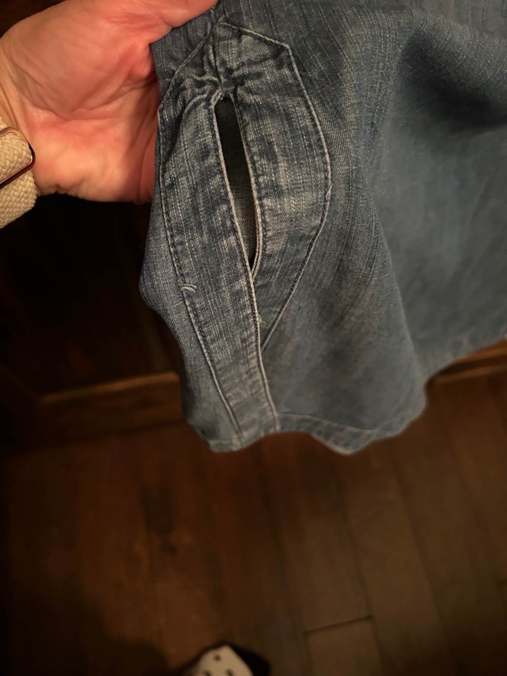 Chico's Denim-Style Midi Shirt Dress in Blue - Picture 8 of 8